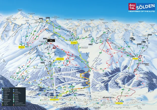 Mapa sjezdovek – Sölden