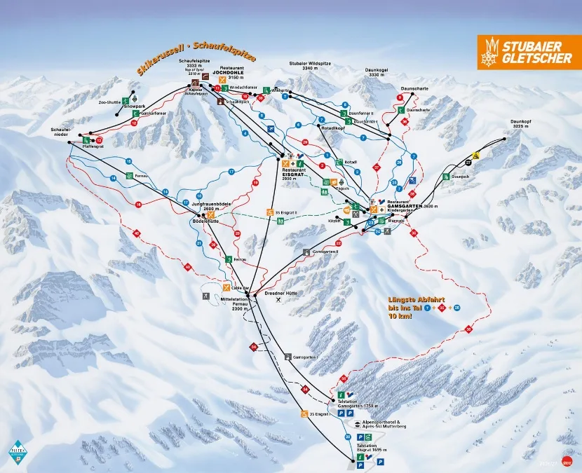 Mapa sjezdovek – Stubai